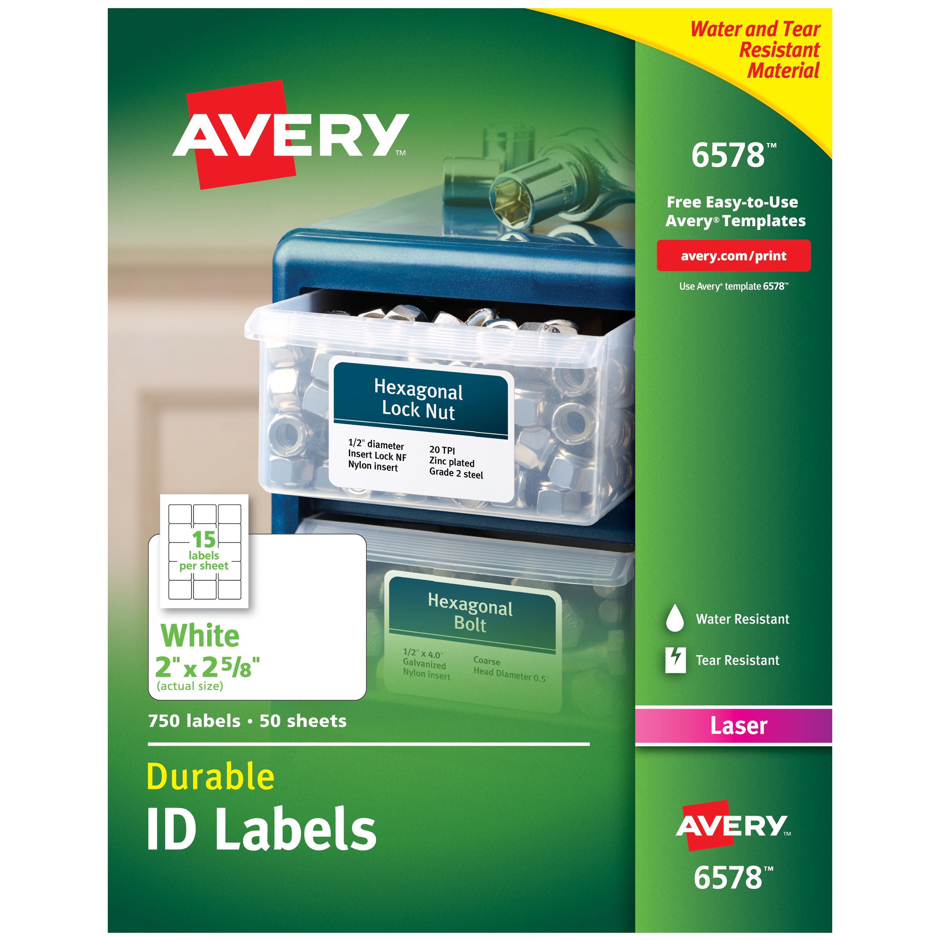 achaページ Durable ID Labels 6578 | Avery